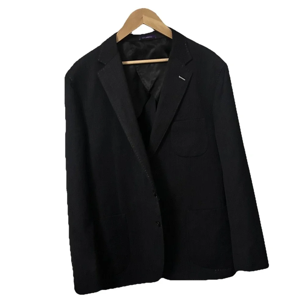 Bartorelli Napoli Blazer Men's 58 R Dark Charcoal Gray 100% Wool Sports Jacket
